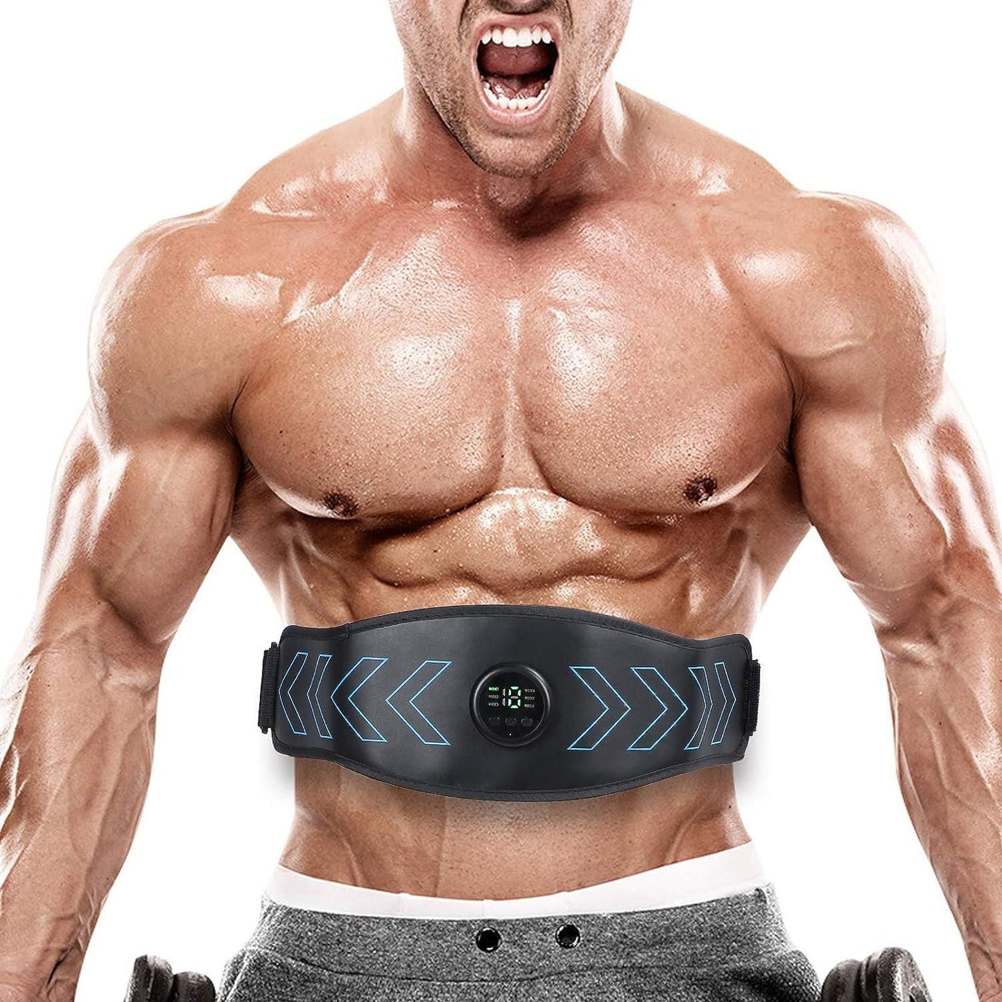 Abdominal Belt Muscle Stimulator EMS Abdominal Muscle Workout 6 Modes 18 Intensity Portable Belt